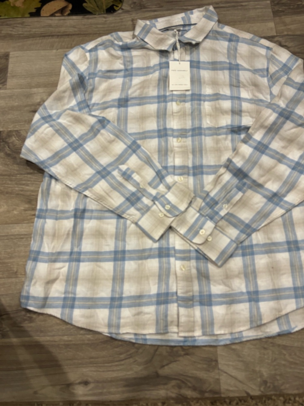 Men's Light Blue Plaid Button-Down Shirt by Frank & Oak